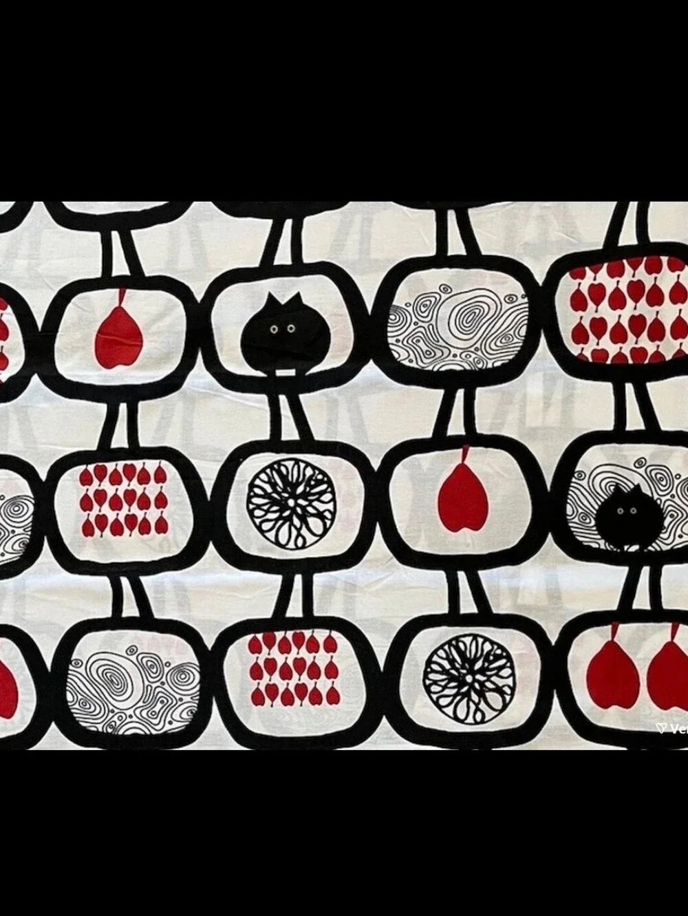 Ikea Angsskara 100% Cotton Black Red & White Queen Collectible Duvet Set NWOT